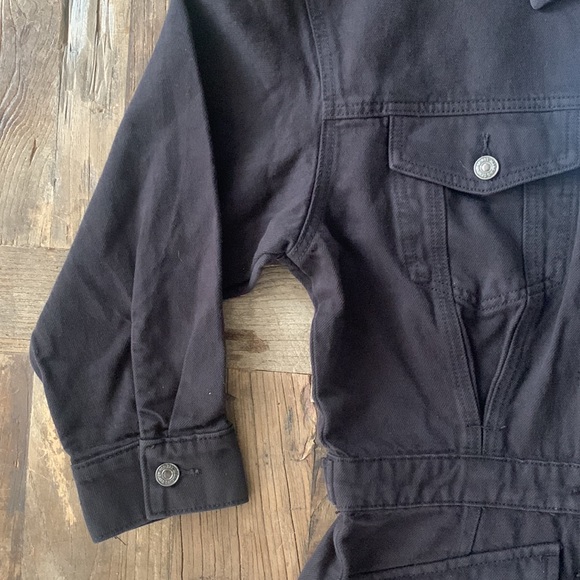 7 For All Mankind Black Denim Button-Down Romper with pockets 100% Cotton - Picture 9 of 14